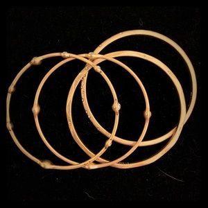 Lia Sophia matte gold and crystal bangles